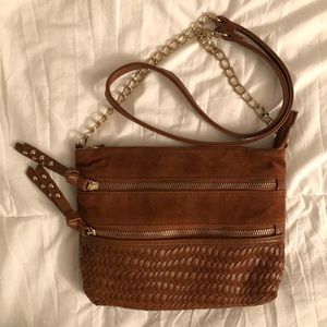 NWOT LD Suede Woven Crossbody
